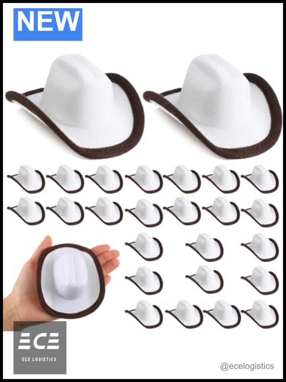 Mini Cowboy Hats Set of 24 Felt Party Decorations 3.94 inch